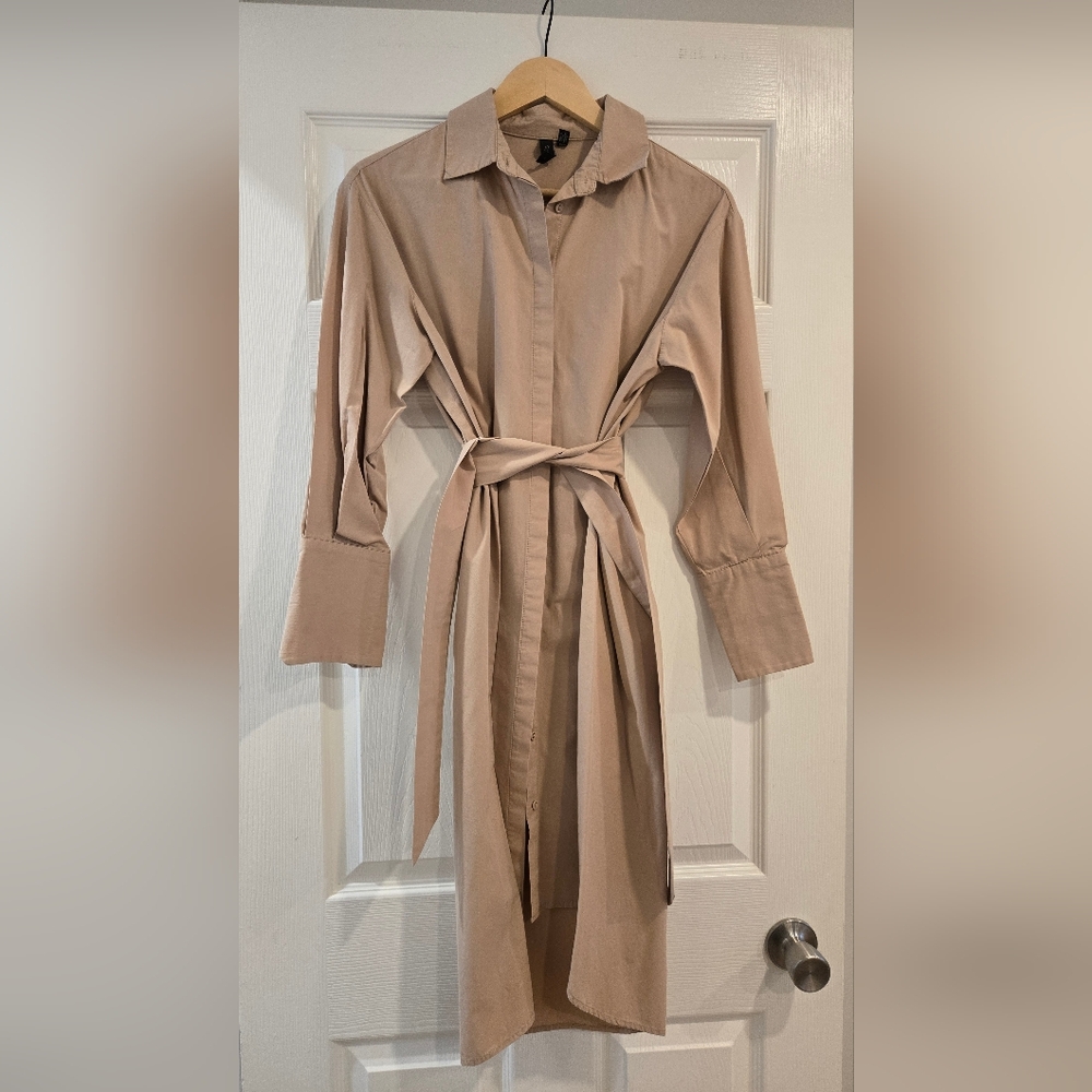Dusty Pink Button Up Shirt Dress